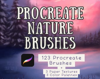 Ultimate Nature Landscape Procreate Brush Pack — 123 Organic Brushes for Forests, Grass, Clouds & Texture