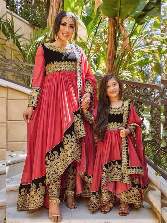 Indian Mother Daughter Matching Party Wear Salwar Kameez Matching Combo Suit for Indian Functions Kids Lengha Family Outfits Custom Made Etsy UK