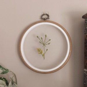 Cow Parsley Flower Botanical Embroidery Art
