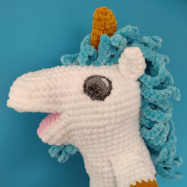 Unicorn hand puppet Unicorse crochet handmade