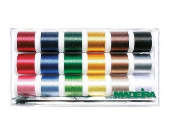 Madeira Stickgarn Starterset - Polyneon 18 x 400m  18 Spulen