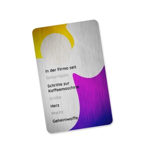 Folien-Visitenkarten weiß o. silber 86x55 mm Sublimation-Rohling