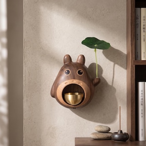 Wooden Wind Chime Doorbell, Decorative Copper Bell for Home Entry and Housewarming Gift