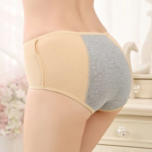 3 pieces of cotton menstrual panties for women, seamless underwear, high waist for light flow