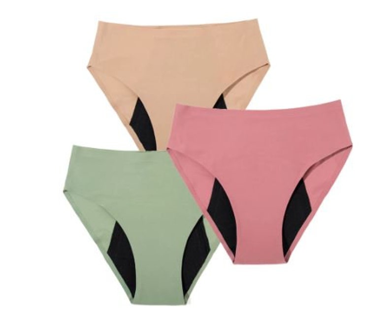 Lot de 1 à 10 culottes menstruelle sans couture, effet second peau, confortable image 2