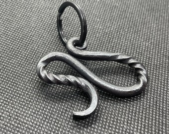 Hand Forged Steel Serpentine Bottle Opener Key Chain