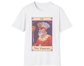 New Version Royal Emperor Tarot T-Shirt - Mystical Graphic Tee for Women and Men - IV Card Illustration
