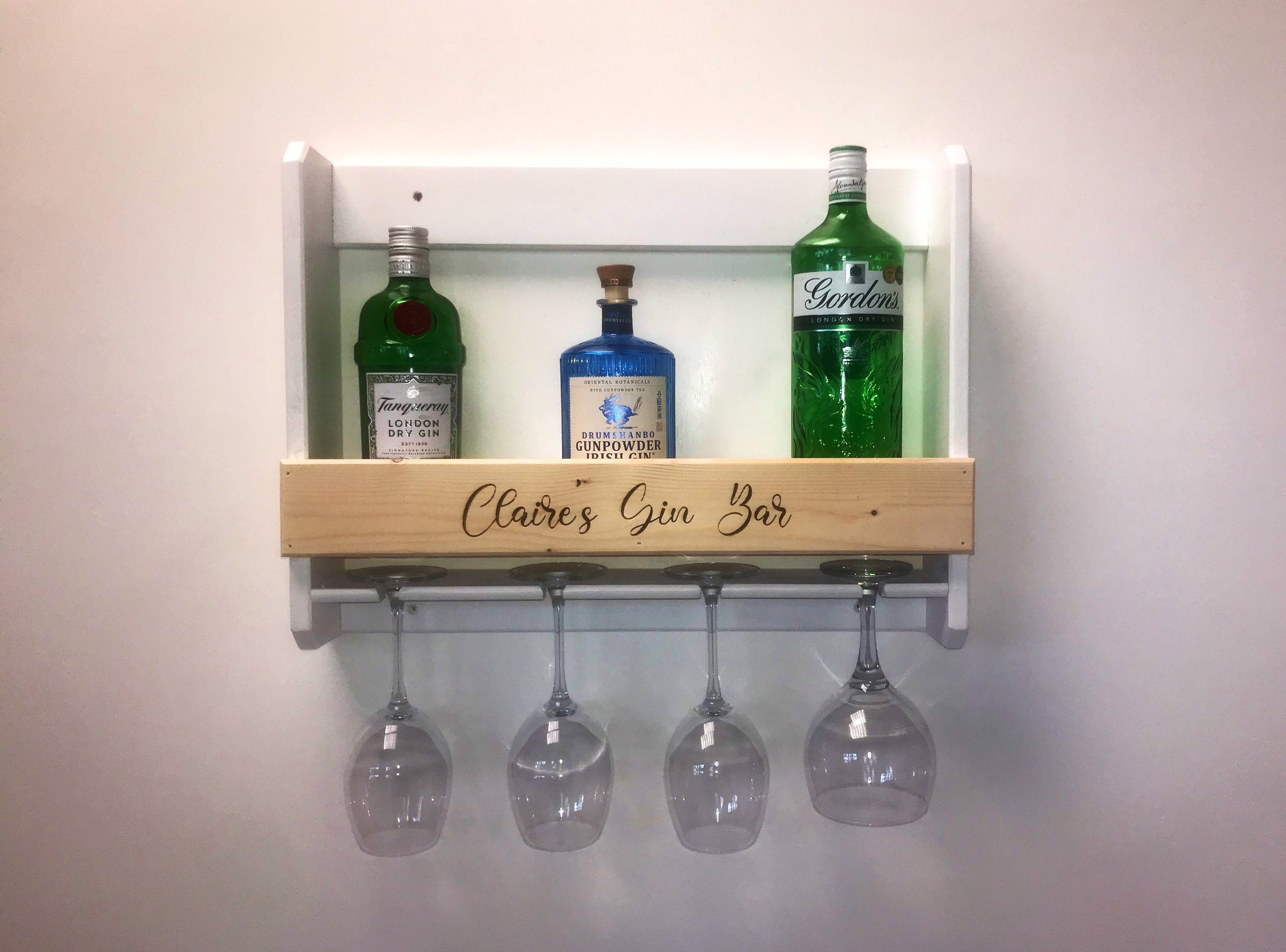 Floating Home Bar Drinks Shelf Gin Rack Cocktail Display Wall Mounted