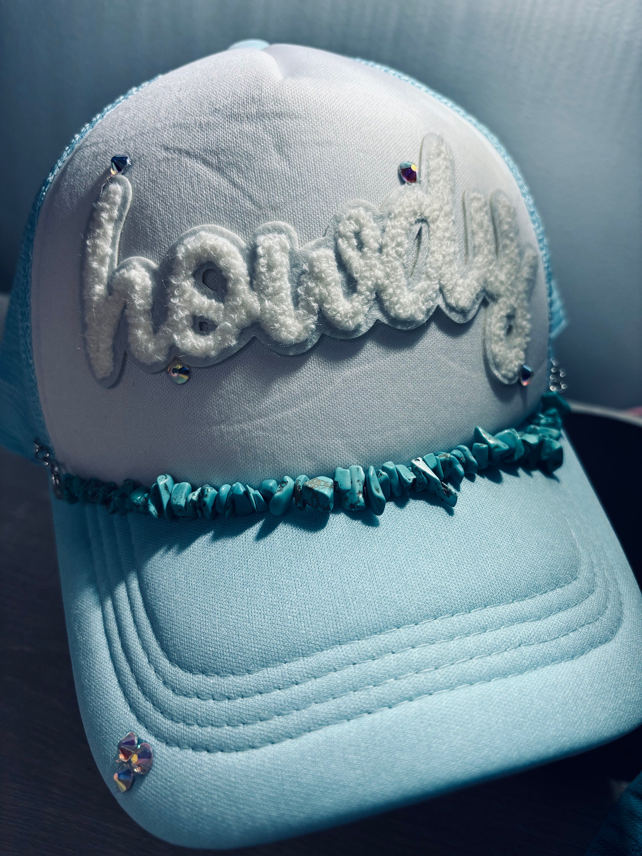 Howdy Western Southwest Glitter Trucker Hat Turquoise Star Howdy Trucker Hat - Etsy main image 4