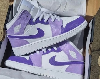 custom purple jordan 1