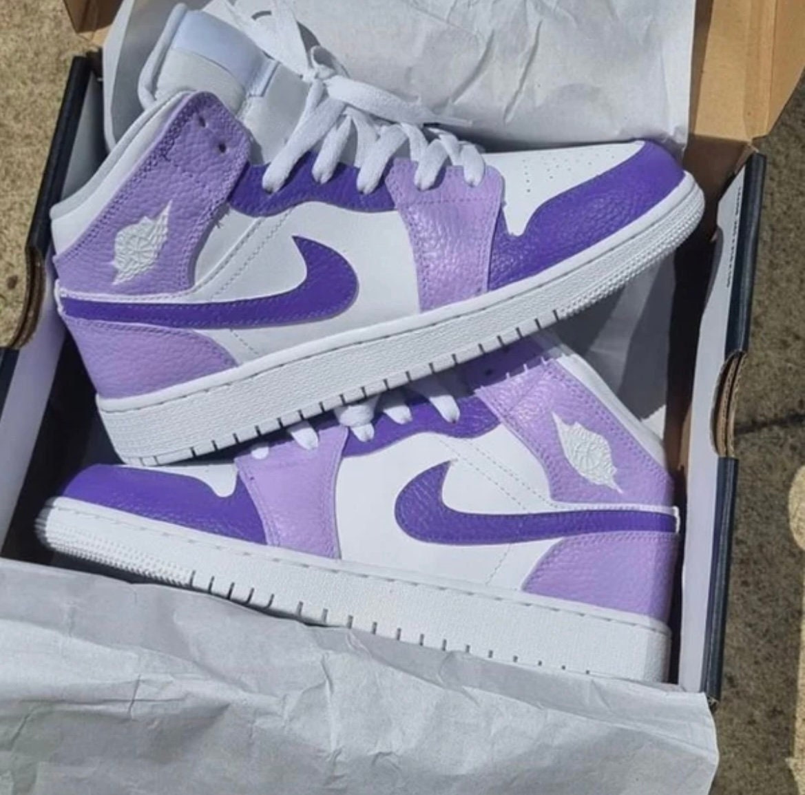 Zapatillas Para Niños Air Jordan 1 Retro High 100% Importadas 50% De  Descuento, Morado