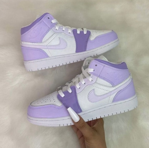 Purple Lilac Customised Jordan Customs UK