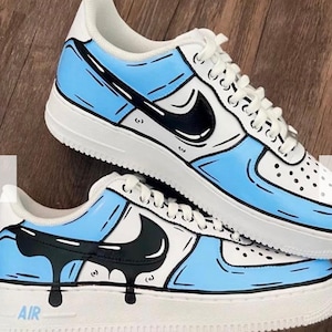 Customised Blue Purple Orange Yellow Drip Personalised Air Force 1 Customs