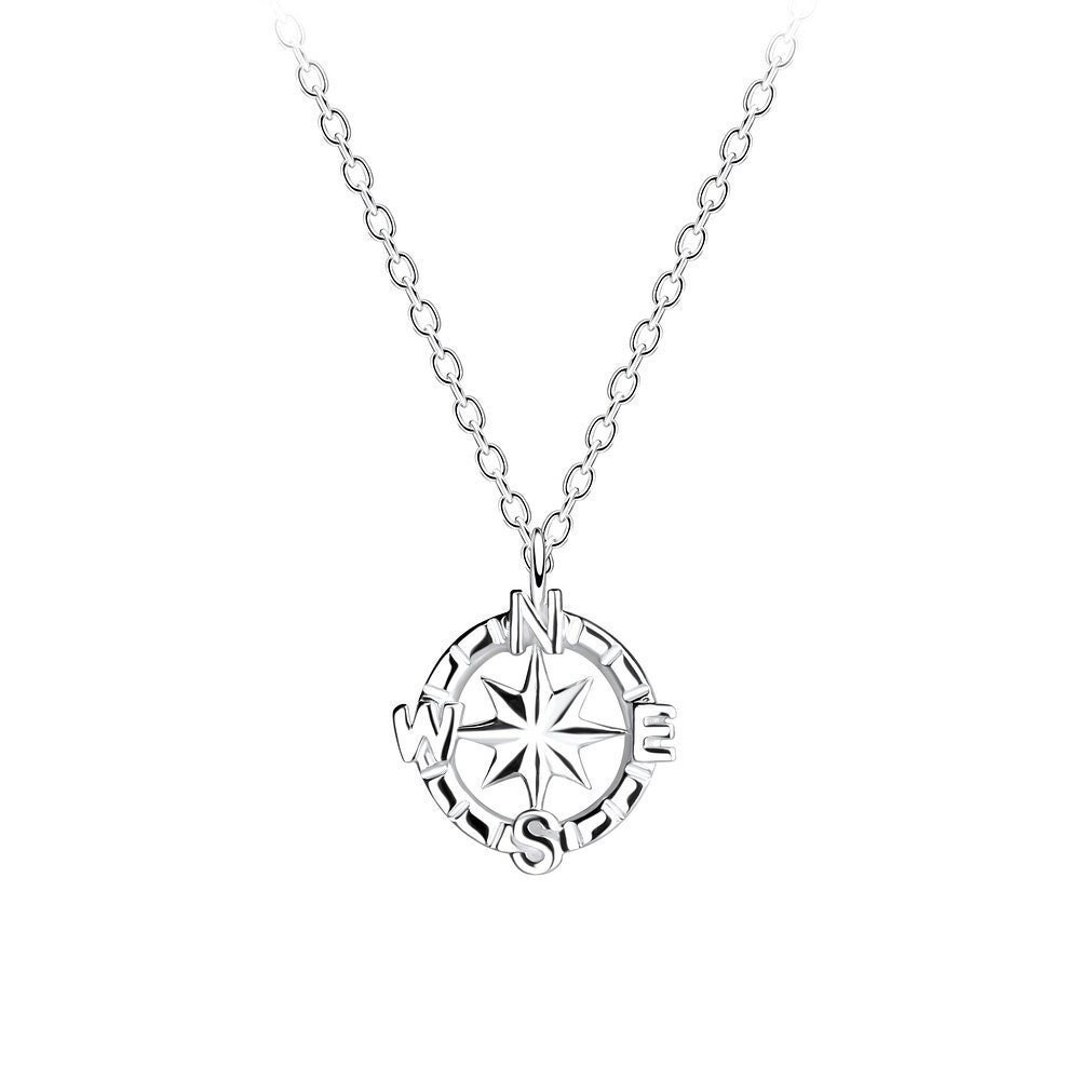 STERLING SILVER Pendant Compass Necklace Women's and Etsy UK