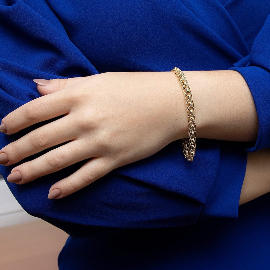 9ct Gold Rollerball Bracelet Diamond Cut Radiance 7mm Etsy Australia