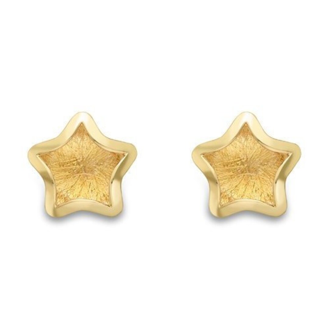 9ct Gold Star Stud Earrings Satin Finish Dainty 7mm 1.00g Etsy UK