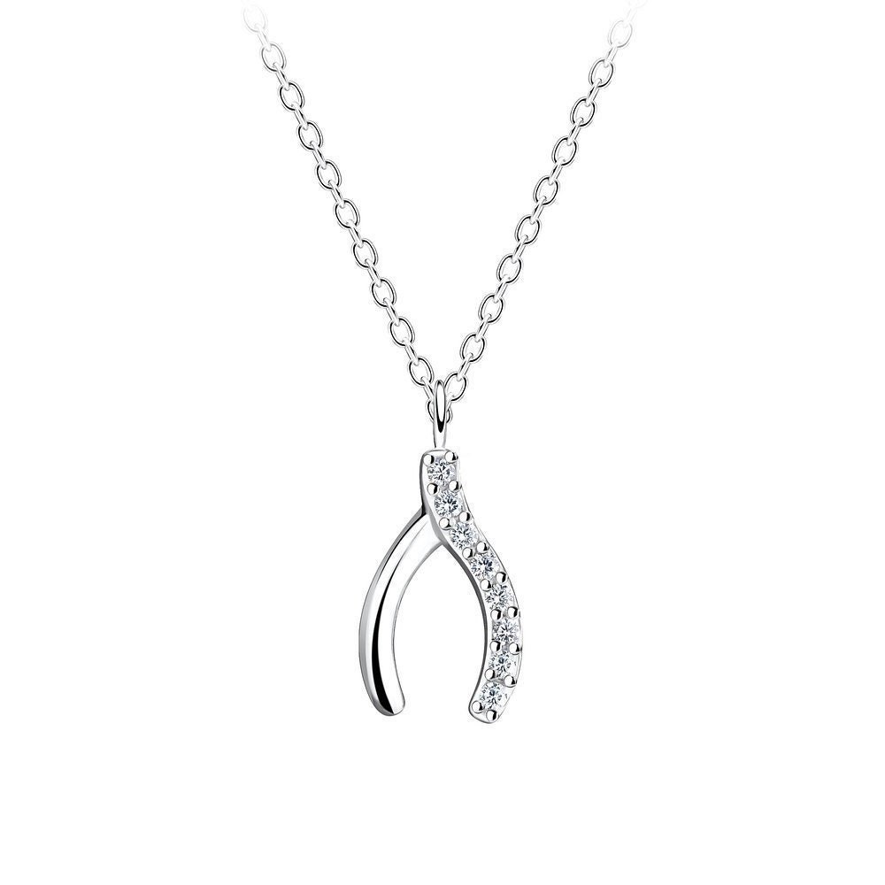 Wishbone necklace in silver