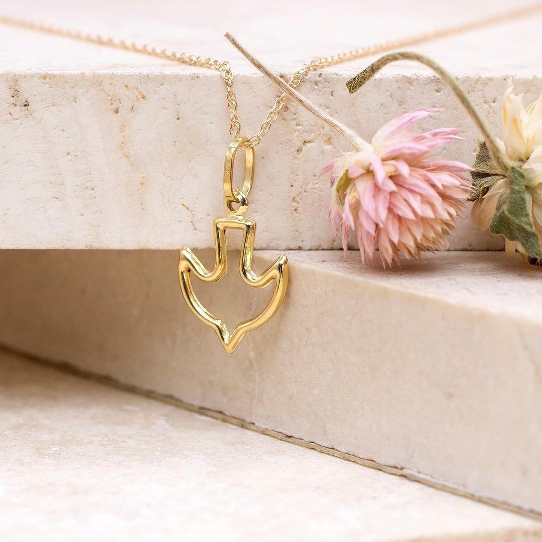 9ct Gold 'dove of Peace' Pendant Necklace Lucky - Etsy
