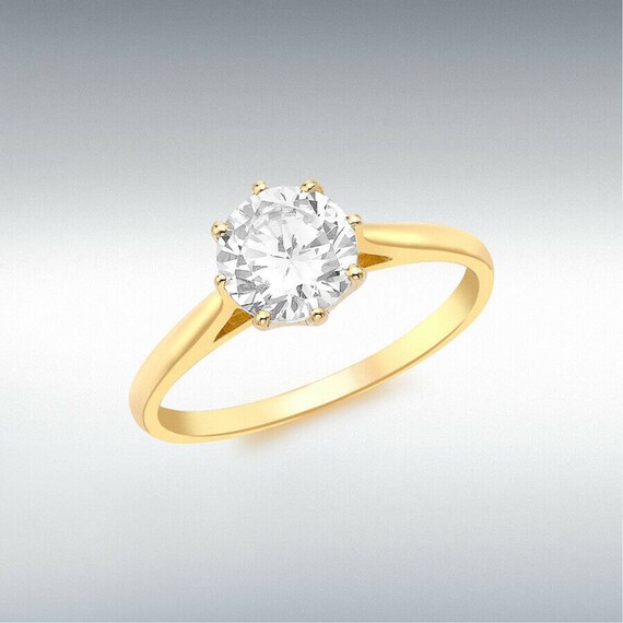 9ct GOLD Engagement Ring 1.50ct Women's Solitaire ALL Etsy