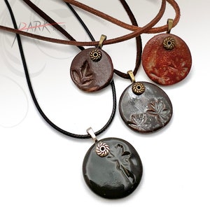 Ceramic Jewelry, Handmade Pottery Pendant Necklace (Each Necklace)