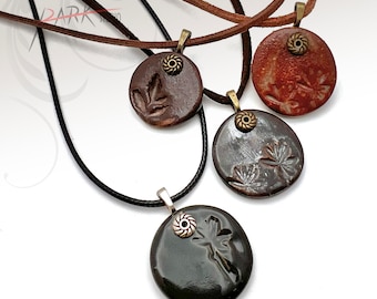 Ceramic Jewelry, Handmade Pottery Pendant Necklace (Each Necklace)
