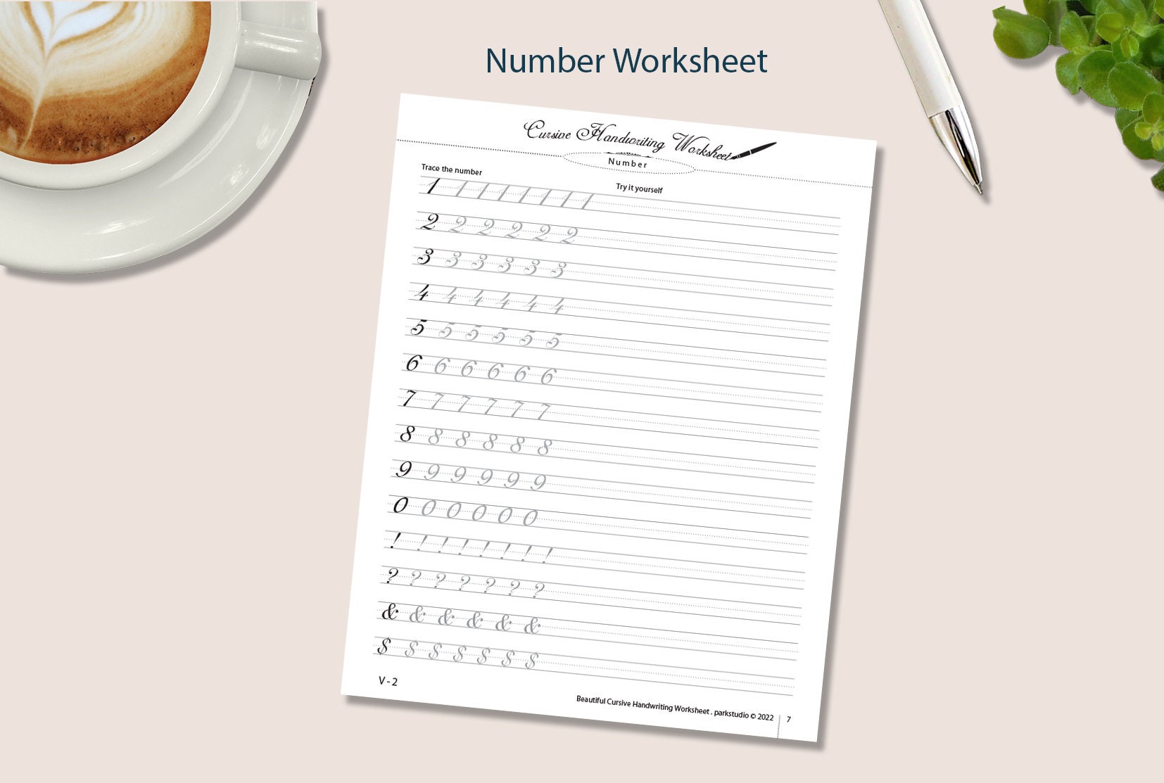 Beautiful Cursive Handwriting Practice Worksheets / Printable ...