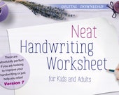 Neat Handwriting Practice Worksheets / Printable Handwriting Workbook V7