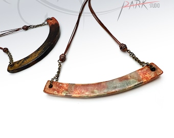 N18 Smile - Ceramic Jewelry, Handmade Pottery Pendant Necklace (Each Necklace)