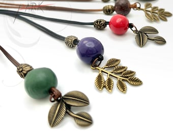 Ceramic Jewelry, Necklace, Handmade Pottery Pendant (Each Necklace)