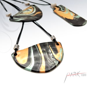 Ceramic Jewelry, Handmade Pottery Pendant Necklace (Each Necklace)