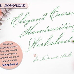 Elegant cursive practice worksheets/Printable Handwriting Workbook V3