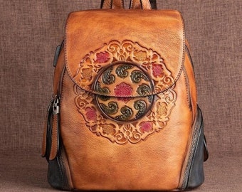 ladies leather backpack sale