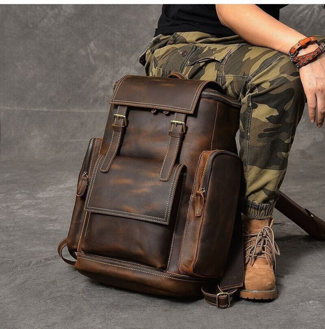 Leather Backpack Leather Rucksack Full Grain Leather Bag - Etsy