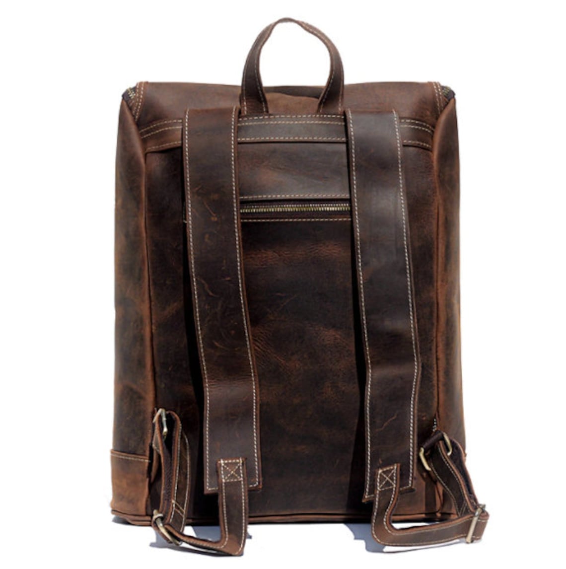 Vintage Leather Backpack Brown Leather Backpack Rucksack Etsy