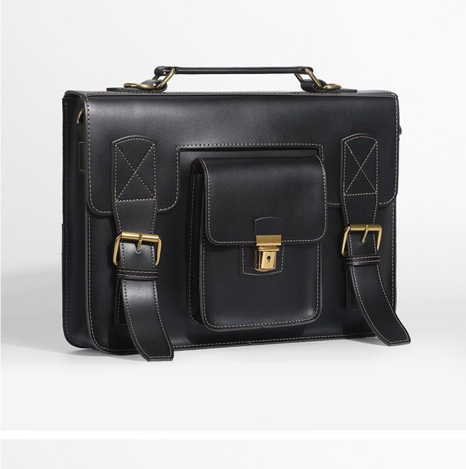 Vegan Leather Messenger Bag Men Leather Messenger Bag Etsy