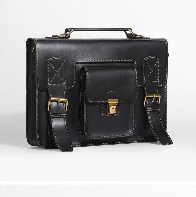 Vegan Leather Messenger Bag Men Leather Messenger Bag Etsy