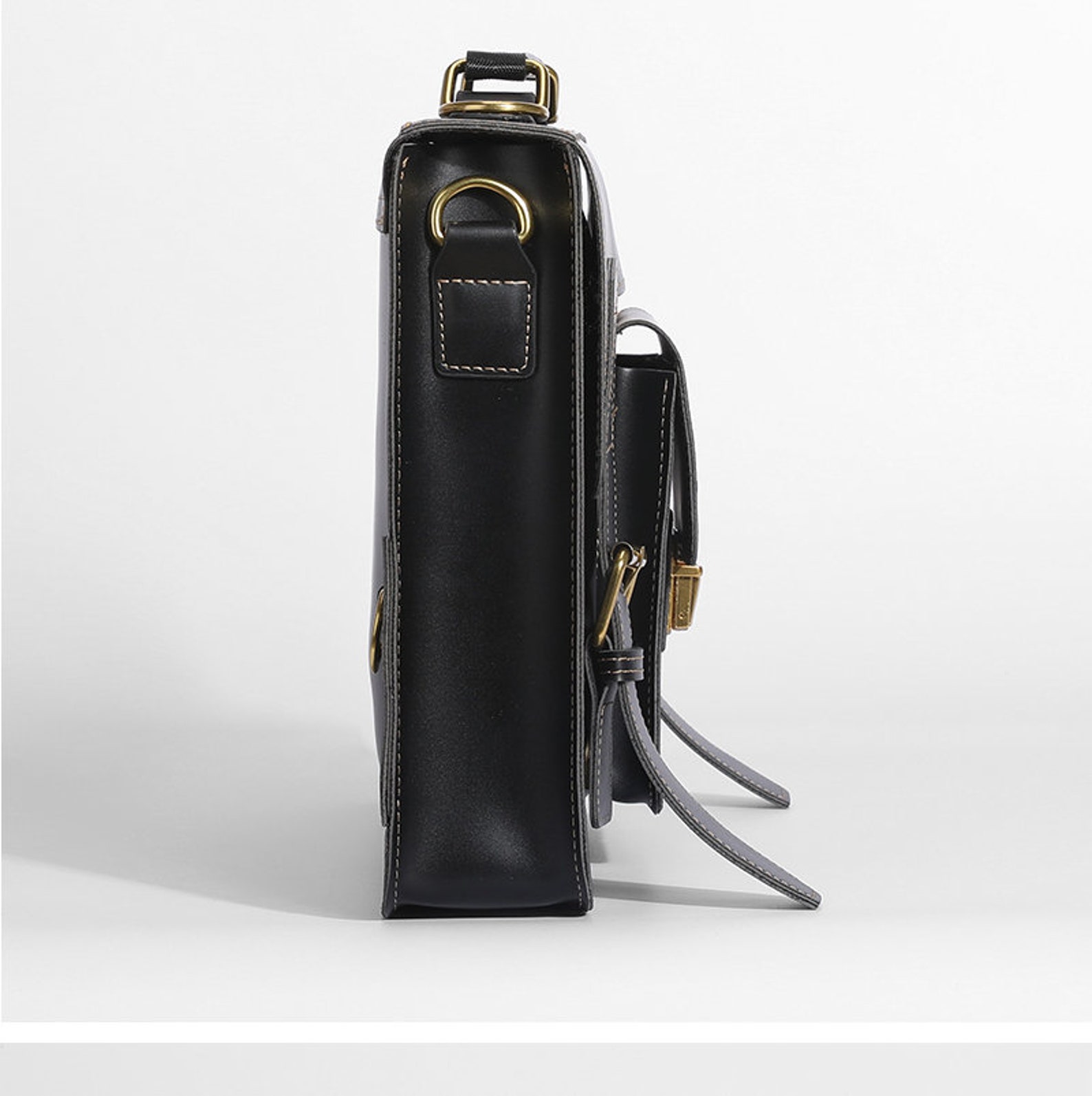 Vegan Leather Messenger Bag Men Leather Messenger Bag Etsy