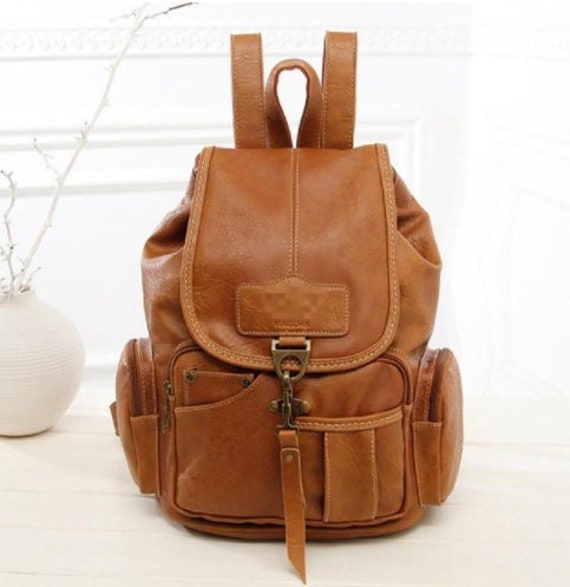 Vegan Leather Backpack Purse Designer Bag Backpack Women - Etsy
