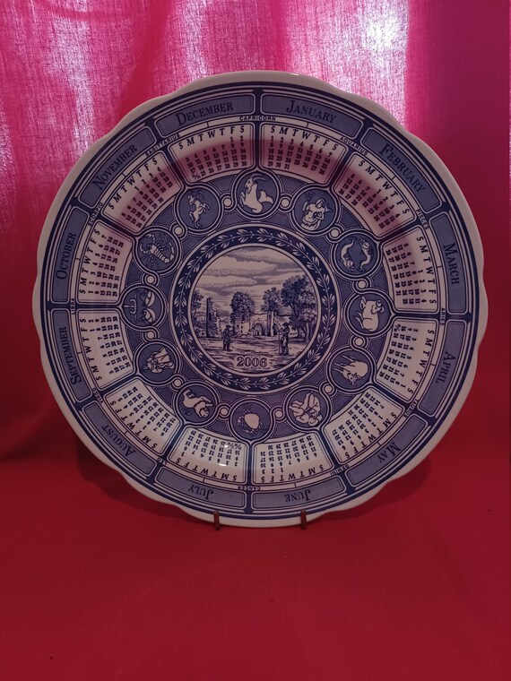The Spode Blue Room Calendar Plate 2006 Etsy