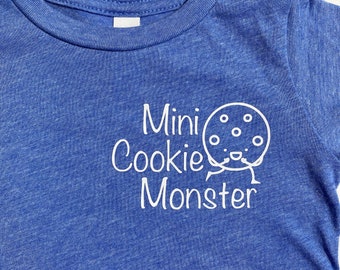 DOWNLOAD DIGITALE Mini Cookie Monster T-shirt per bambini File in formato svg/png