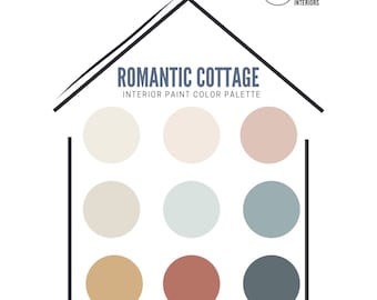 Romantic Cottage Interior Paint Color Palette, Earthy, Rich Tones, Designer-Curated Whole House Paint Palette, 2023 Interior Design Trends