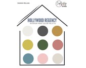 Hollywood Regency Paint Color Palette, Designer-Curated Sherwin Williams Paints in Complementary Color Scheme, Sophisticated Glamour