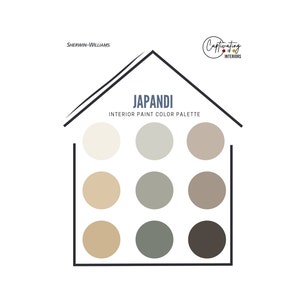 Japandi Home Paint Color Palette, 2022 Designer-Curated Colors for the Complete Home, Sherwin Williams Paints in Complementary Color Scheme