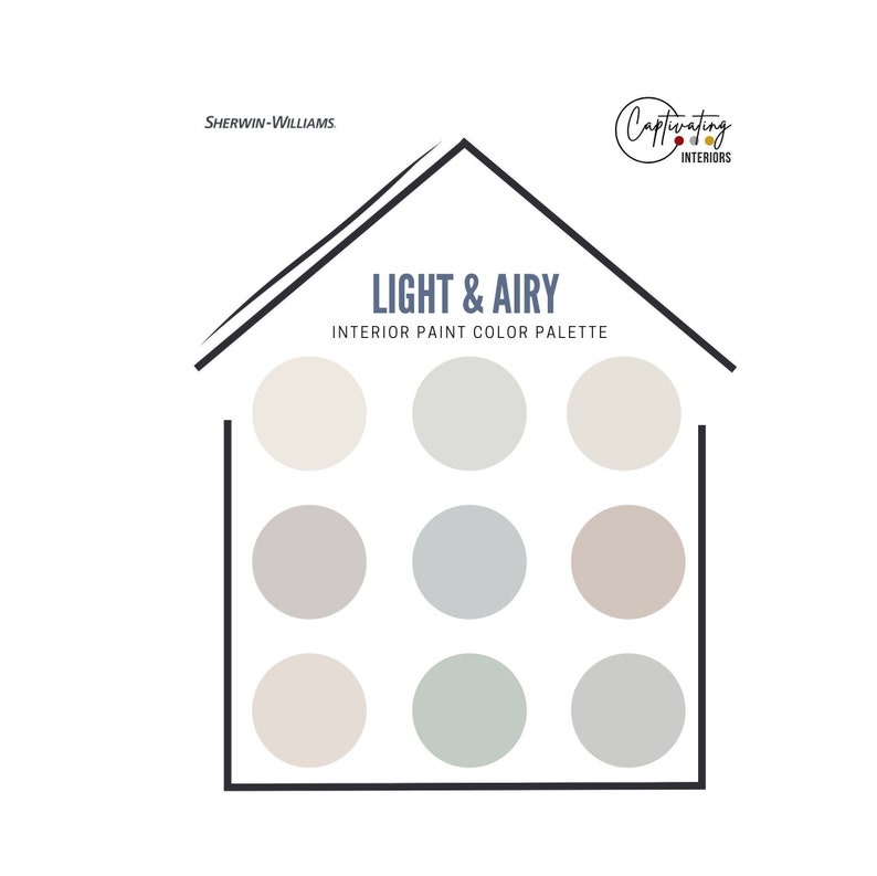 Light & Airy Neutral Paint Color Palette, Designercurated Colors for