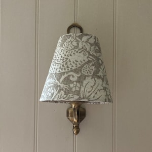 William Morris Strawberry Thief Pure Sage Luxury Candle Clip Lampshade. Bespoke. Handmade. Wall Lights. Chandeliers.