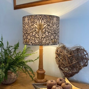 William Morris Snakeshead Pewter Luxury Lamp Shade.  Bespoke. Handmade table or pendant shades in 20cm, 30cm or 40cm.