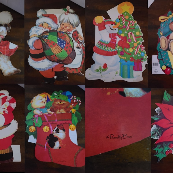 Vintage Eureka Holiday / Christmas Die Cut Cardboard Wall Decorations