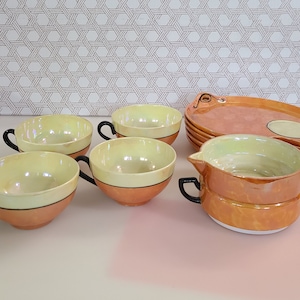 Vintage Phoenix China LUSTERWARE Coffee Set CECHO SLOVAKIA - Partial Set