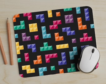 Retro Tetris Mousepad, Desk Accessory, Retro Gamer Mat