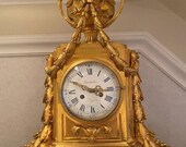Luxury Antique King France Louis XVI - Directoire 18th Mantel Clock Artist Guibal Paris red Marble, bronze gilt Art Home Decor